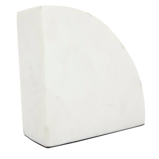 CosmoLiving by Cosmopolitan White Marble Glam Bookends, 5" x 5" x 2"